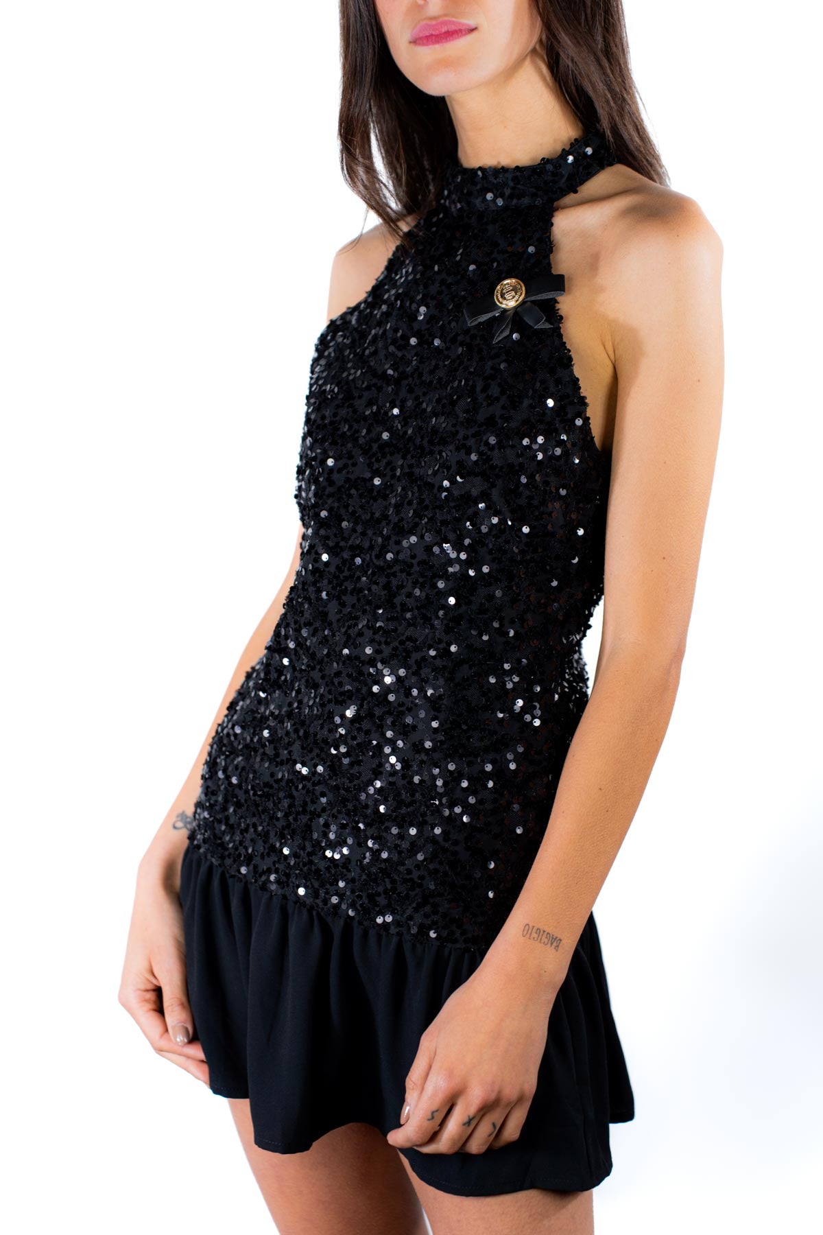 Abito paillettes nero