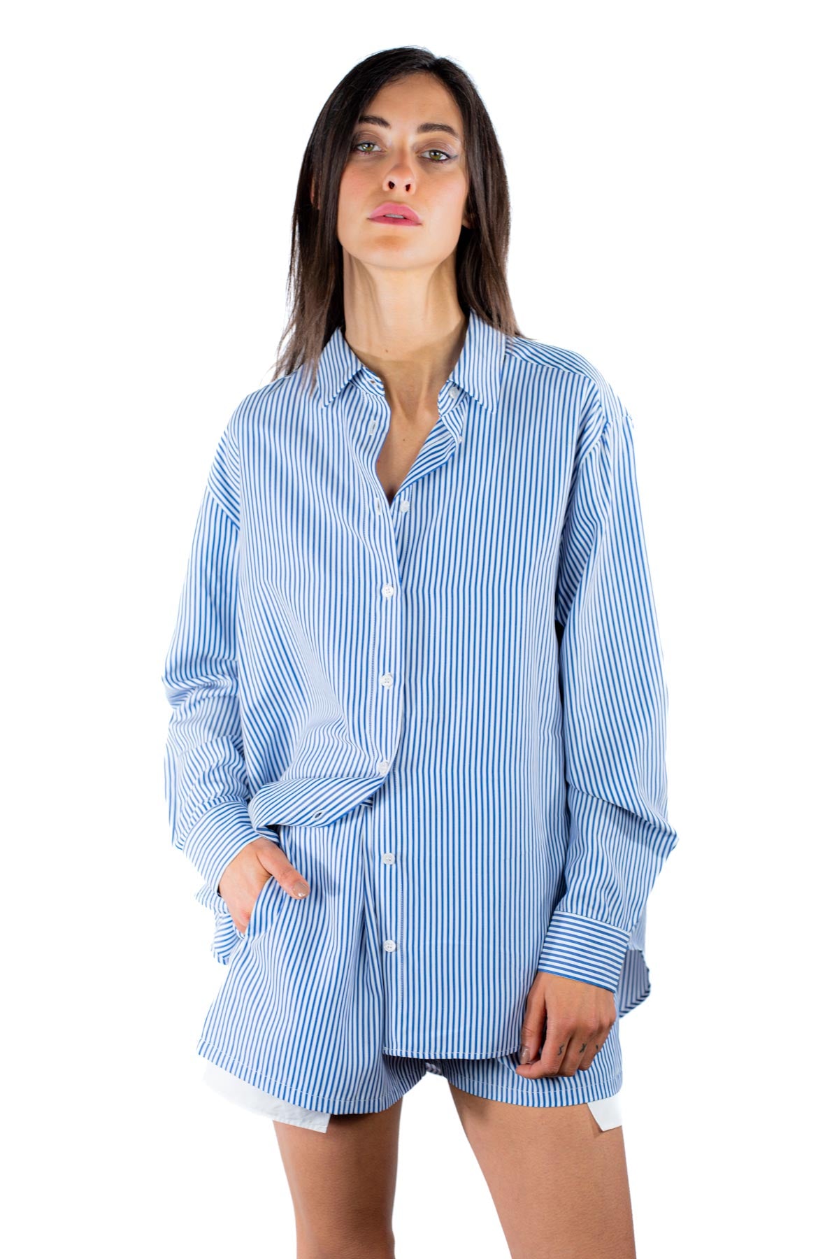 Maxi camicia con ricamo
