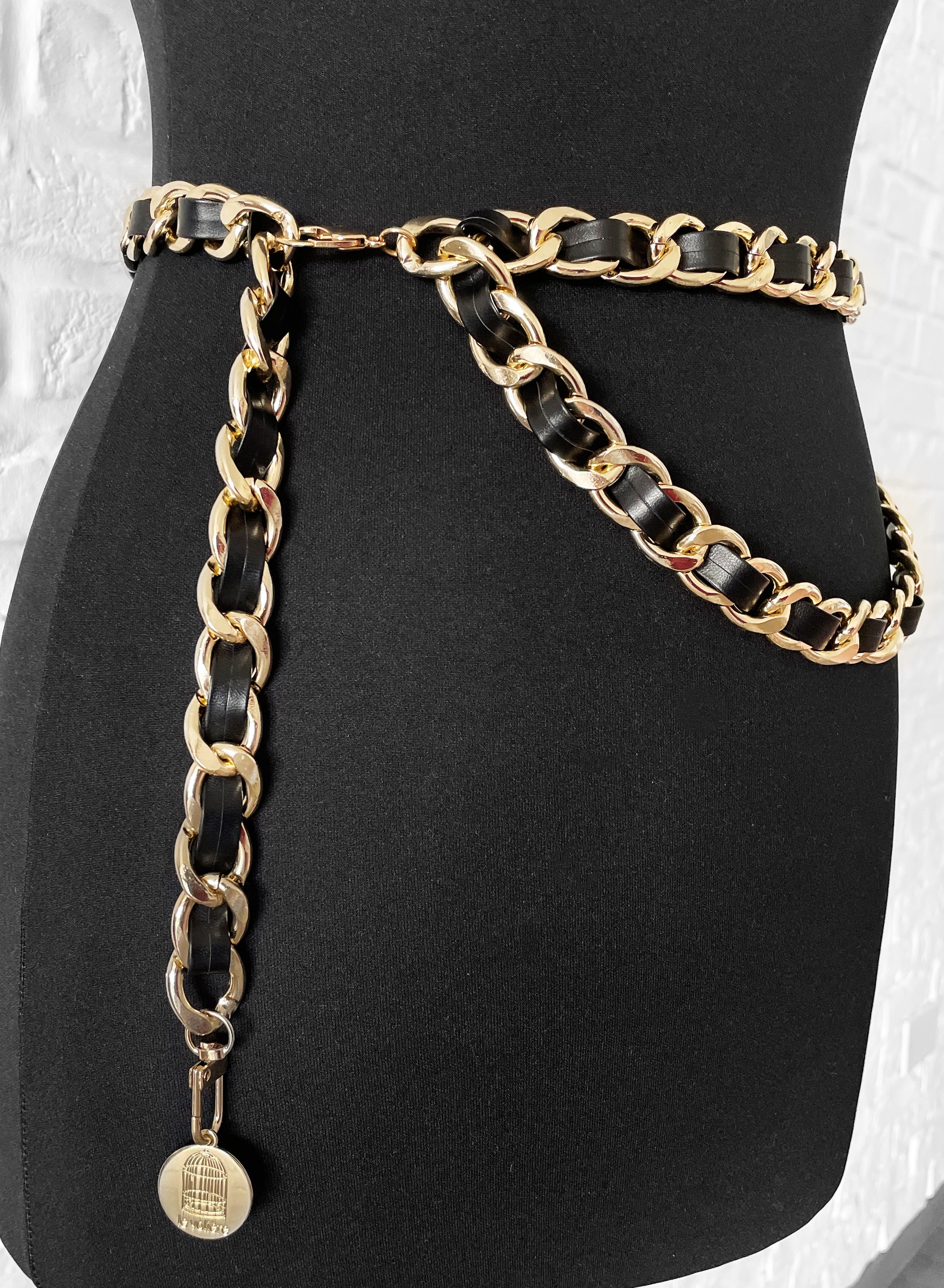 Cintura a catena oro e nera