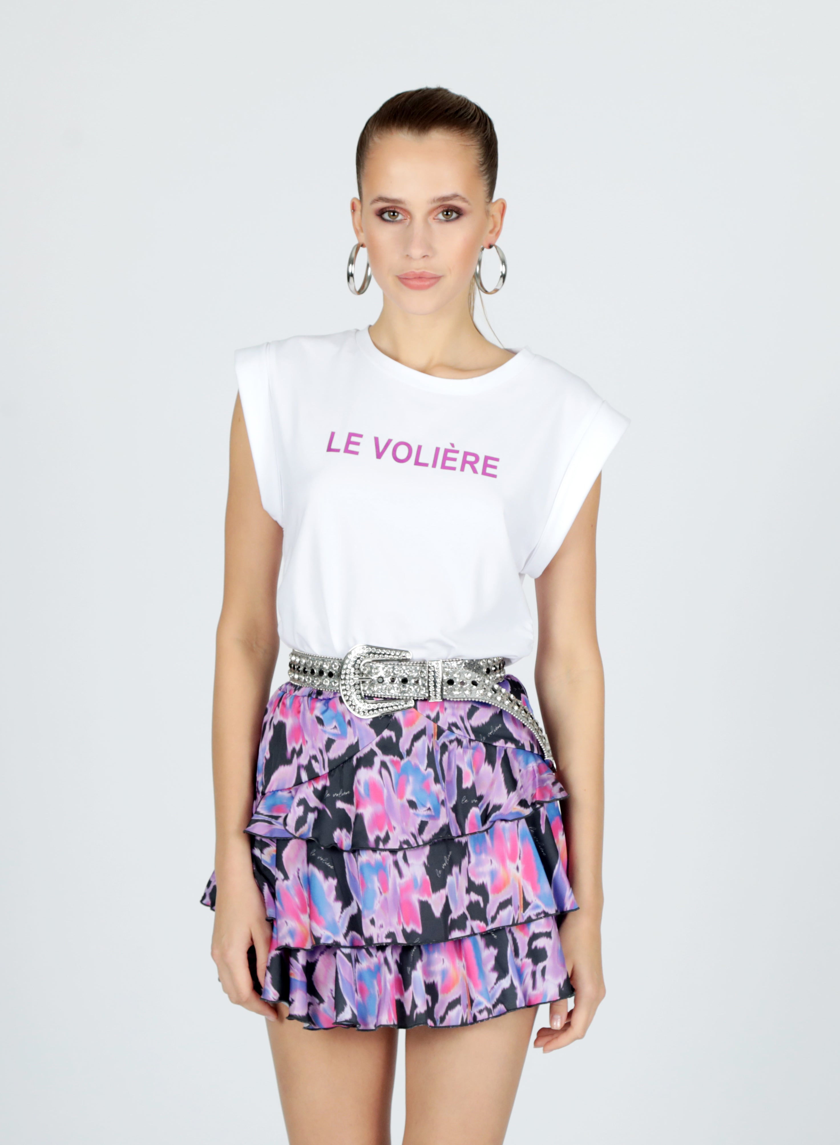 Cintura texana in strass argento