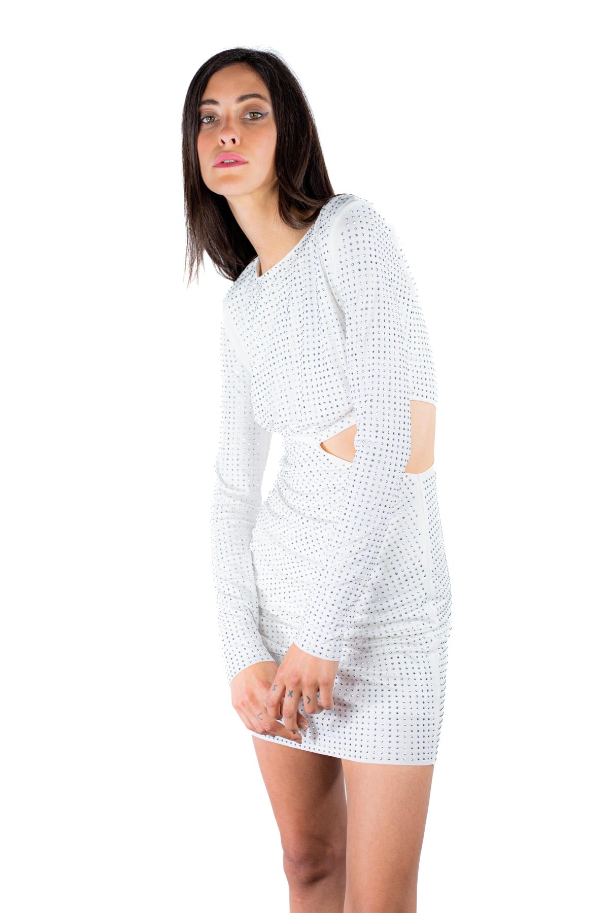 Abito cut cut strass