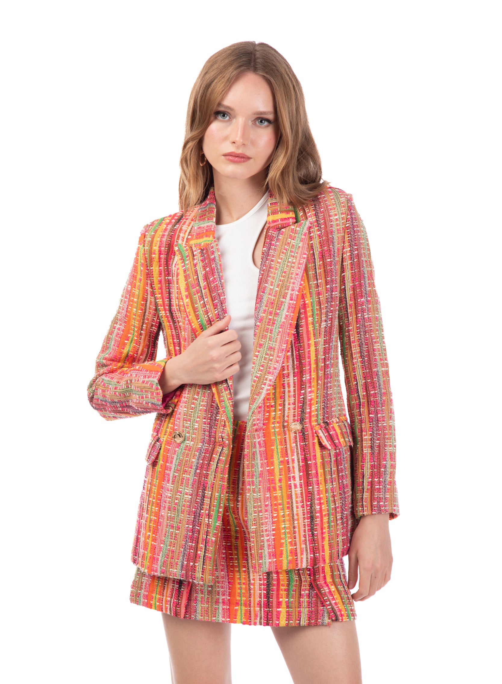 Le Volière Blazer in tweed multicolor