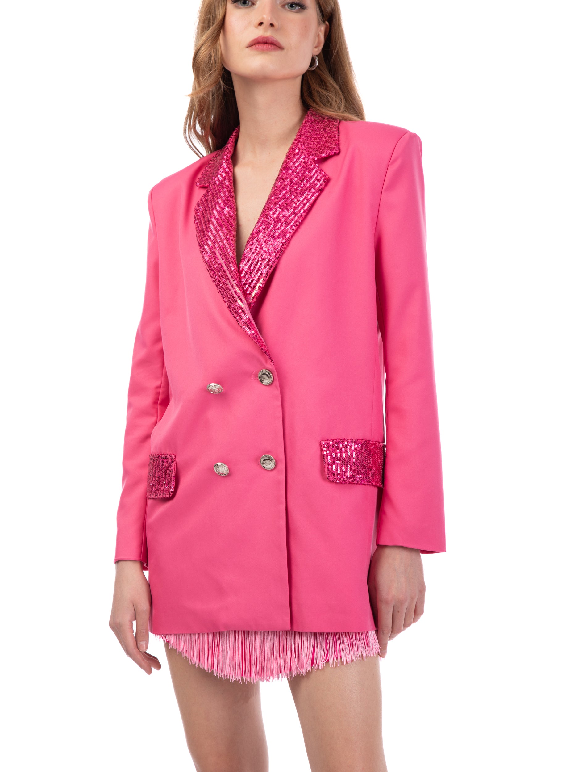 Blazer doppiopetto con dettagli in paillettes