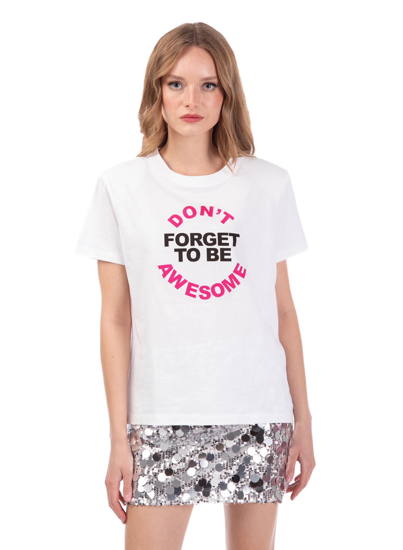 T-shirt bianca 'Don't forget to be awesome'