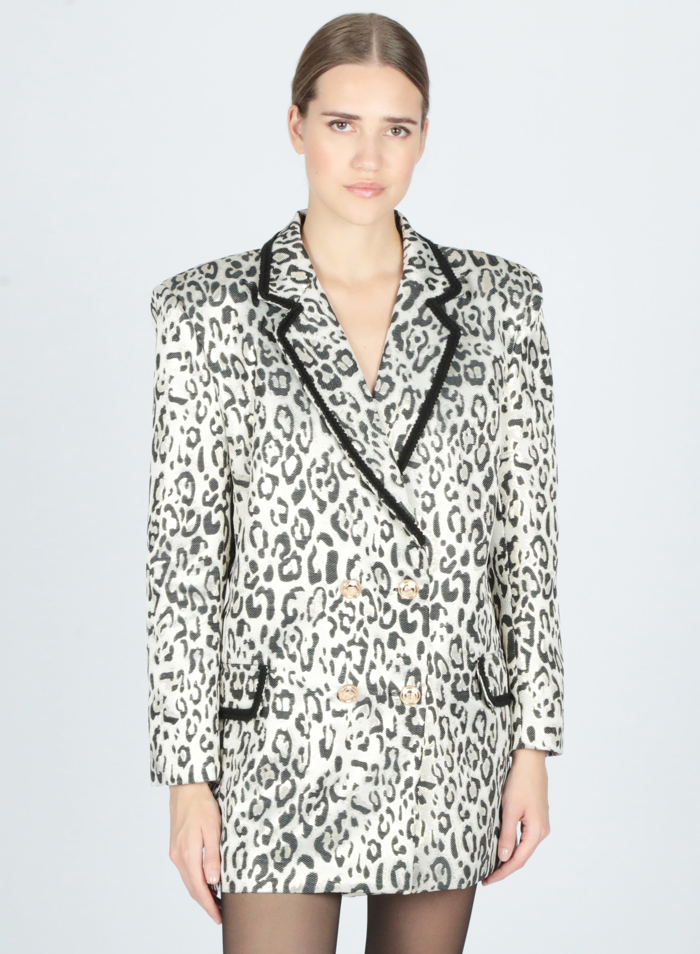 Blazer in lurex leopardato