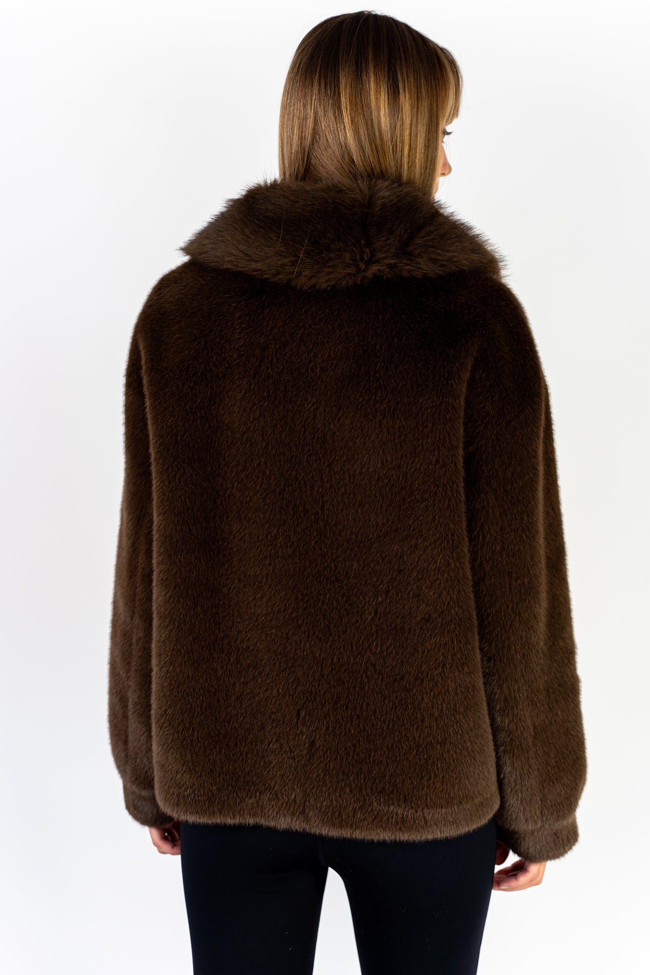 Faux Fur Giacca Pelosa Bershka Giacca Pelliccia Marrone Pelliccia
