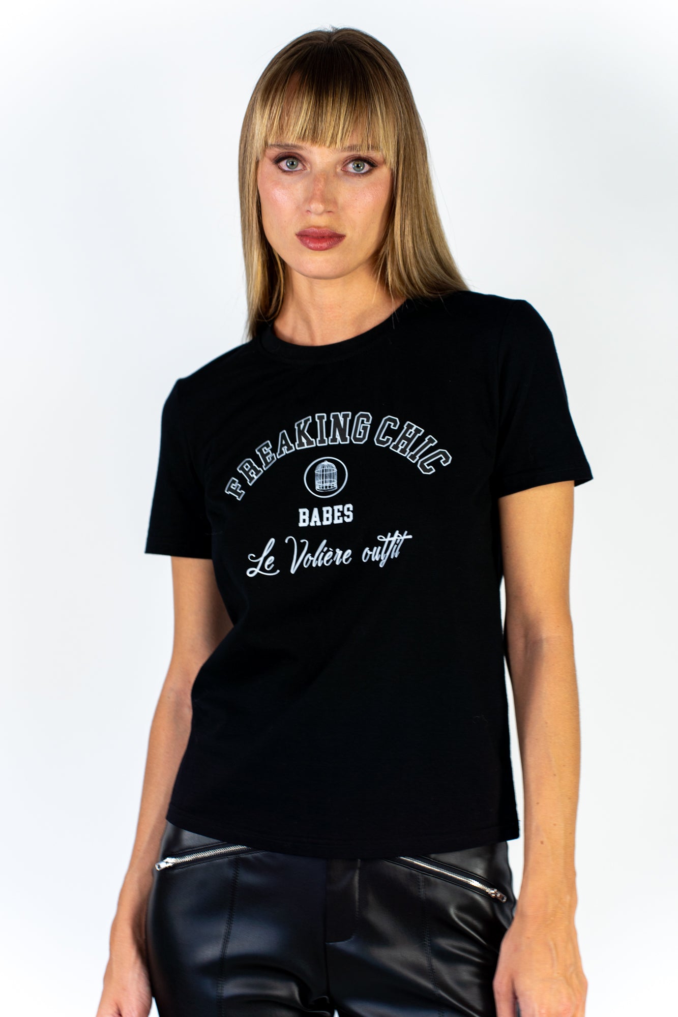 T-shirt nera 'Freaking chic'