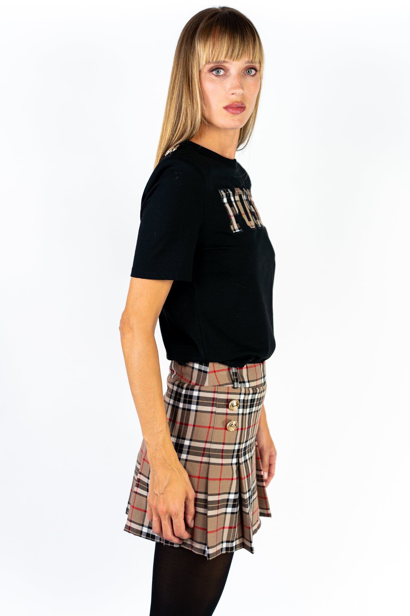 Minigonna tartan plissè