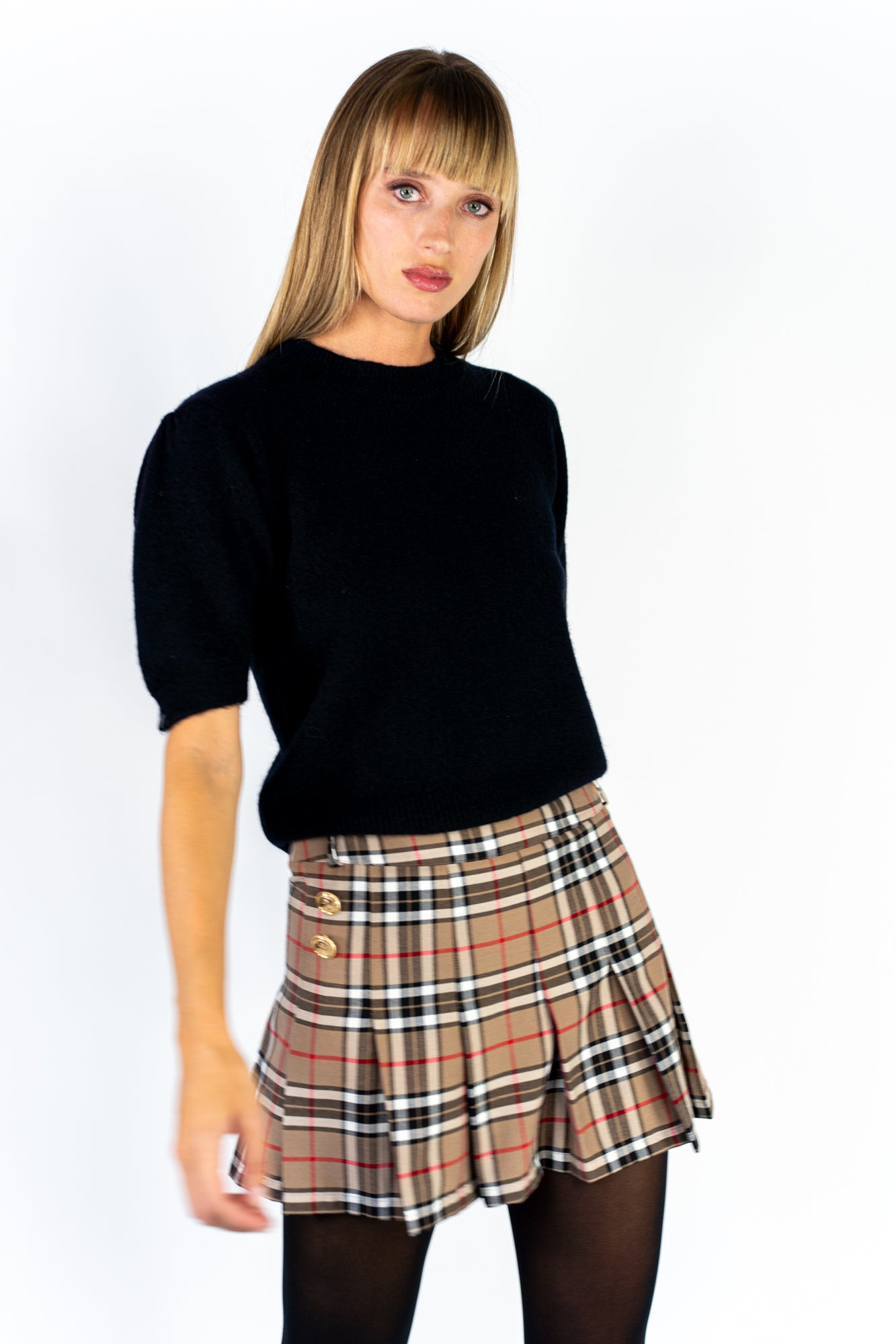 Minigonna tartan plissè